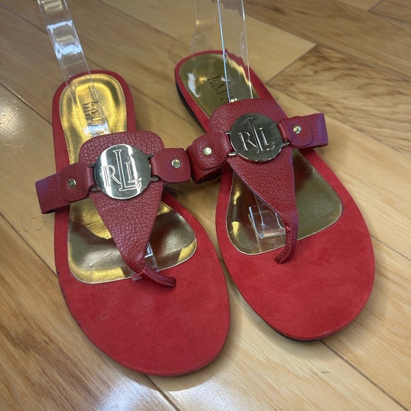 Lauren Ralph Lauren Shoes - Ralph Lauren Kalana Red Thong Women’s Sandals